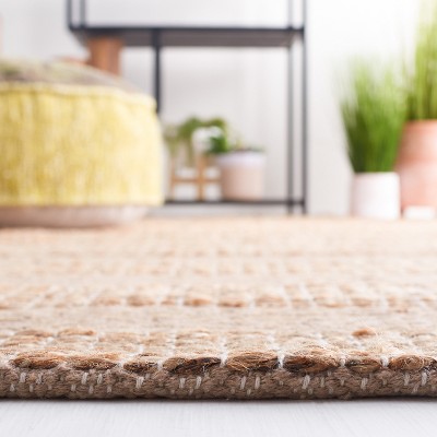 Taupe and Natural Handwoven Cotton Jute Area Rug 3' x 5'