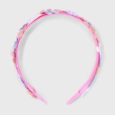 Girls&#39; Headband with Chiffon Flowers - Cat &#38; Jack&#8482; Pink_1