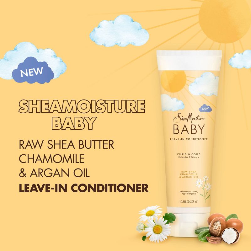 SheaMoisture Baby Raw Shea + Chamomile + Argan Oil Moisturizes &#38; Detangles for Curls &#38; Coils Leave-In Conditioner - 10.3 fl oz, 5 of 15