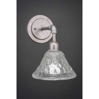 Toltec Lighting Vintage 1 - Light Sconce in  Aged Silver with 7" Italian Bubble Shade
