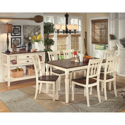 Cottage Charm Two-Tone Wooden Side Chair with Slat Back Design