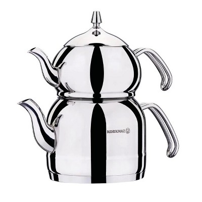 Korkmaz Montana 1.1 Liter Stainless Steel Tea Pot With Wooden Lid : Target