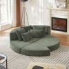Kumasinova 78.5" Corduroy Left Semi-Circular 2-in-1 Sofa Bed,Recliner with Neck Pillow,5 Throw Pillows,Boneless Couch for Living Room,Bedroom - 2 of 4