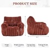 Soft Corduroy Bean Bag Chair with Memory Foam Filling, Tufted Round Lounge Seat for Modern Indoor Spaces, No Assembly Needed-Baofuwish - 4 of 4