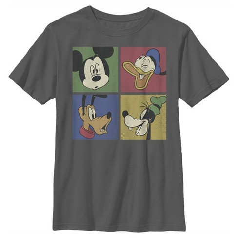 Boy's Disney Mickey Mouse Character Square T-shirt - Charcoal - Small ...