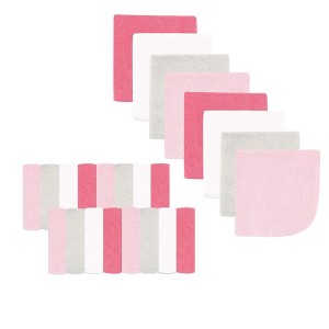 Luvable Friends Baby Girl Super Soft Bundle Washcloths, Pink Pastel, One Size - 1 of 2