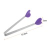 Unique Bargains Stainless Steel Silicone Tips Heart Shape Food Tongs - 2 of 4