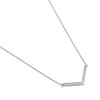 ELYA Women's Polished Cubic Zirconia Chevron Steel Necklace - 18" - 2 of 4
