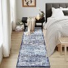 Washable Vintage Area Rug, Low-Pile Soft Faux Wool Carpet with Non-Slip TPR Backing, Stain-Resistant Large Rug for Living Room, Bedroom - 3 of 4