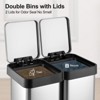 2x8 Gal Dual Trash Can, 60L Stainless Steel Garbage Can with Soft Close Lid, Step Recycling Bin Waste Container for Kitchen Bathroom Office - 2 of 4