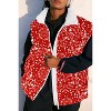 Imily Bela Womens Floral Quilted Puffer Coat Winter Warm Oversized Vest Cap Sleeve - 4 of 4