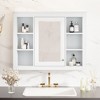 Bathroom Mirror Cabinet, Modern Bathroom Wall Cabinet Storage Organizer With Mirrors Door, 6 Open Shelves, Above Toilet Storage Cabinet - 2 of 4