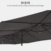 15ft Extra Large Double,Sided Patio Umbrella With Crank Handle & Base Included,Outdoor Market Umbrella for Poolside, Garden, Deck, Backyard Shade - 4 of 4
