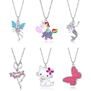 Cute Necklaces for Teen Girls-Adorable Pastel Crystal Necklace for Little Girls-Unicorn and Fairy Gifts - Dainty Necklace Birthday Gift Pack (3/6 Pcs) - 1 of 4