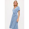 WEST K Women's Georgia Knee-length Faxu Wrap Knit Dress - 4 of 4