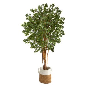 Nearly Natural 6-ft Japanese Maple Artificial Tree in Handmade Natural Jute and Cotton Planter - 1 of 4