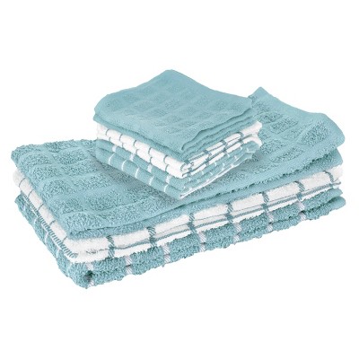 John Ritzenthaler Co. Ritz 3-Pack Terry Check Kitchen Towel Set and 6-Pack Terry Check Dish Cloth Set