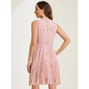 Allegra K Women's Floral Print Summer A-Line Knee Length Sleeveless Pleated Dress - 4 of 4