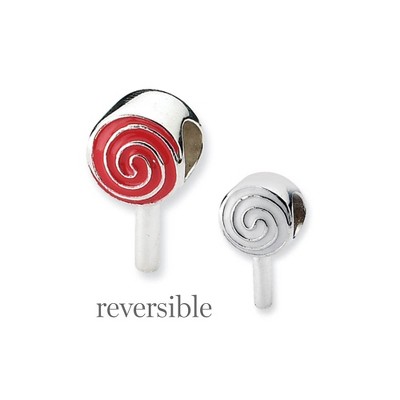 Black Bow Jewelry Sterling Silver Enameled Lollipop Bead Charm