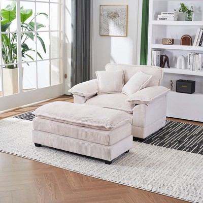 NicBex Couches for Living Room 56.3" Oversized Single Sofa Couch Deep Seat Accent Chair Upholstered Armchair with Removable Footrest