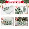33 Inch Christmas Tree Collar Holiday Party Decoration, Diamond-Grid Design Plush Christmas Tree Skirt with 2 Matching Clips - 4 of 4