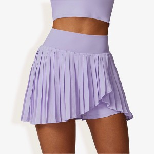 Anna-Kaci Active Women's High Waist Pleated Skort with Built-In Shorts and Asymmetrical Wrap Design - 1 of 4