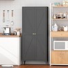 COWLOWN 2-Door Metal Storage Cabinet with Adjustable Shelves, Tall Steel Pantry Locker for Kitchen, Office, Living Room - 4 of 4