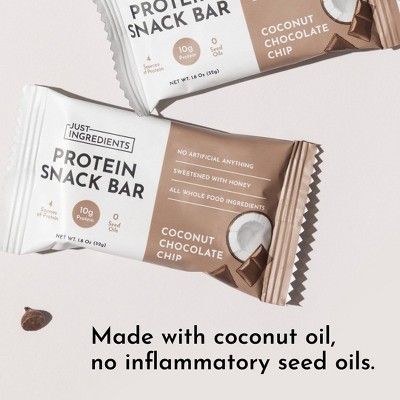 Just Ingredients Coconut Chocolate Chip Protein Snack Bars - 10g Protein - 12ct/21.6oz