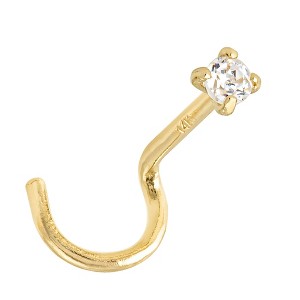 Jewelry Avalanche 1.5mm-3mm CZ Solid 22G 14K Gold Nose Screw Nose Stud - 1 of 3