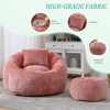 Airsurfer Large Coral Pink Bean Bag Chair Modern Cozy Bean Bag Chair with Ottoman Relaxation Seat for Living Room Comfort - 4 of 4