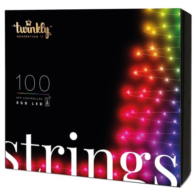 Twinkly TWS100STP-GUS 100 LED RGB Multicolor 26 ft Decorative String Lights, Bluetooth Wifi and App Controlled, for Home, Bedroom, and Dorm Room use