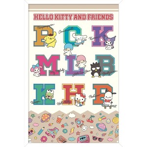Trends International Hello Kitty and Friends: 24 College Letter - Group Framed Wall Poster Prints - 1 of 4