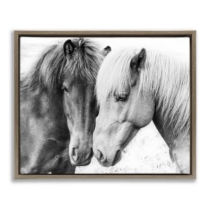 Stupell Industries Horse Love Duo Portrait Floating Frame Canvas Art - 1 of 4