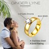 Solitaire Engagement Ring for Women 4mm Cubic Zirconia 1CT Stainless Steel by Ginger Lyne - 4 of 4