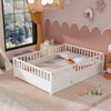 VYNXARIA White Wooden Floor Bed Frame Full Size with Ultra - High Safety Barrier and Door, Ideal for Children's Rooms and Bedrooms - 3 of 4