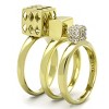 Slickblue Three-Piece Stackable Ring Set for Women, IP Gold Stainless Steel with CZ Sparkle, Geometric Shapes, Size 5-10 - 4 of 4