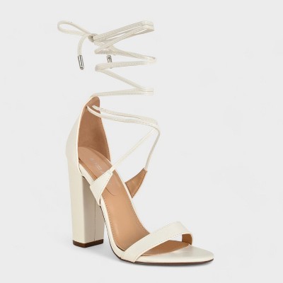 Charles Albert Women's High Heeled Dressy Strappy Lace Up Block Heels for Women – Open Toe, Gladiator, Comfy 4-Inch Heeled Sandals