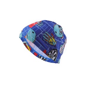 Unique Bargains Polyester Football Pattern Swim Cap 5.91"x8.27" Blue Red 1 Pc - 1 of 4