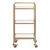 Kate and Laurel Blex Rectangle Metal Bar Cart, 16x13x32, Gold - 2 of 4