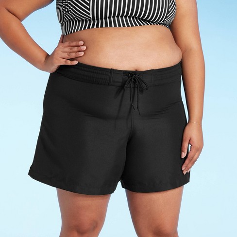 womens plus size swim or bike shorts - long black curvy fashion swimsuits just for us on women's plus size swim shorts canada