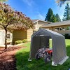 7x12 FT Outdoor Heavy Duty Metal Storage Shelter Shed,Carport With 2 Roll Up Zipper Doors,Patio Portable Garage Kit Tent-Coolbibila - 2 of 4