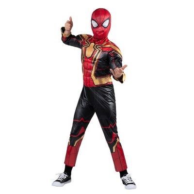 Kids' Marvel Iron Spider-Man Light Up Muscle Chest Halloween Costume Hooded Jumpsuit