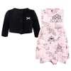 Hudson Baby Infant and Toddler Girls Cotton Dress and Cardigan Set, Fairytale Princess - 3 of 4