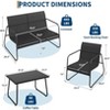4-Piece Outdoor Patio Set - Textile Fabric Loveseat, 2 Chairs & Glass Coffee Table,for Backyard/Balcony - 2 of 4