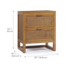 Hatteras Modern Boho 2-Drawer Nightstand with Solid Wood & Natural Rattan Accents-Teamson Home - 3 of 4