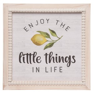 Transpac Wood 11.75" White Spring Little Things Lemon Wall Decor - 1 of 2