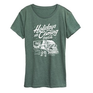 Women's - Coca-Cola - Holidays Are Coming Truck Short Sleeve Graphic T-Shirt - 1 of 3