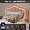 Coucheta Upholstered Bed Frame with LED Lights, Storage Drawer & Headboard,Velvet Platform for Kids, No Box Spring Needed - 3 of 4