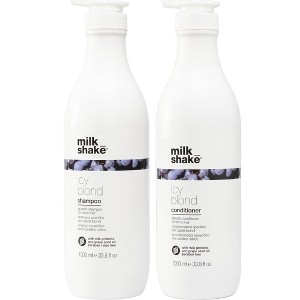 milk_shake ICY BLOND Specific Shampoo for Blond Hair (33 oz) + Conditioner for Blonde Hair (33 oz) XXL Milkshake Duo Liter Set Milk Shake - 1 of 4