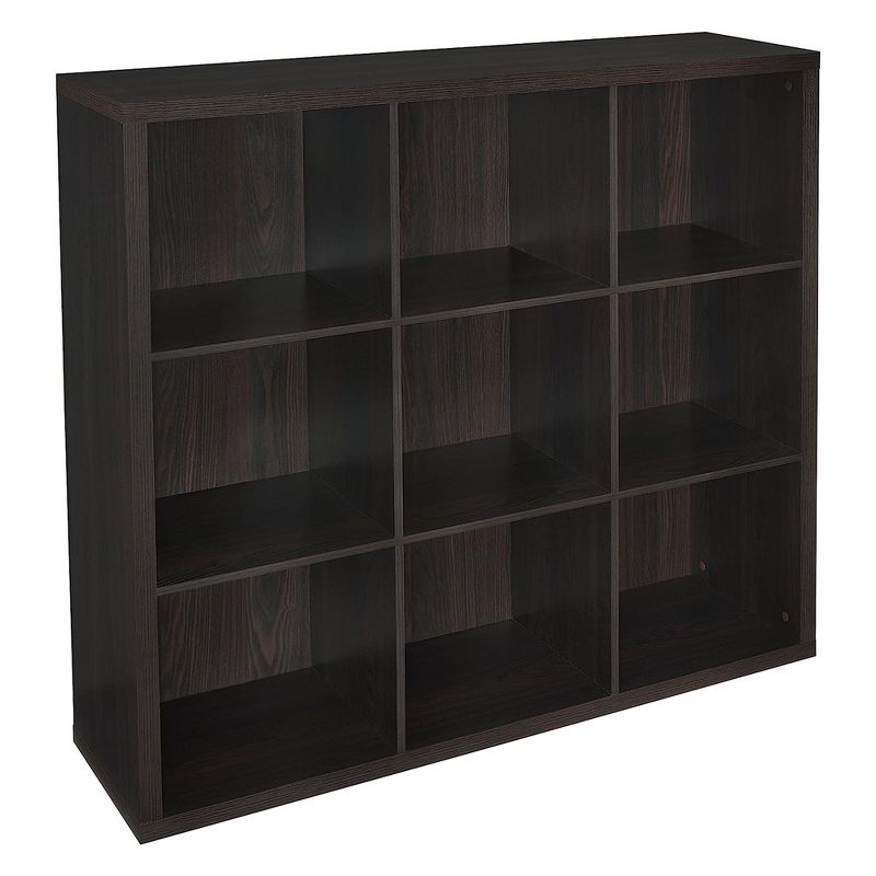 ClosetMaid 9 Cube Storage Bookshelf Organizer Home or Office Versatile Shelving Unit with Back Panels for Decor Items, Black Walnut, 1 of 8